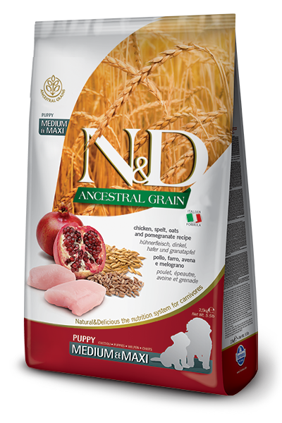 Farmina - N&D Ancestral Grain - Chicken & Pomegranate Medium & Maxi (Dry Puppy Food)