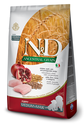 Farmina - N&D Ancestral Grain - Chicken & Pomegranate Medium & Maxi (Dry Puppy Food)