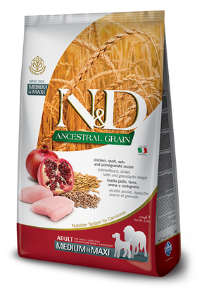 Farmina - N&D Ancestral Grain - Chicken & Pomegranate Adult Medium & Maxi (Dry Dog Food)