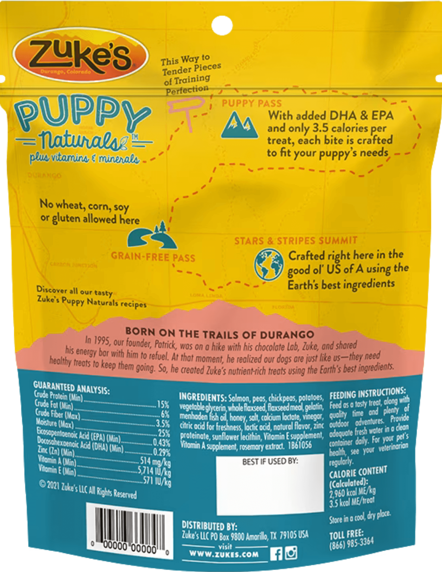Zuke's - Puppy Naturals - Salmon & Chickpea Recipe Treats (For Puppies)