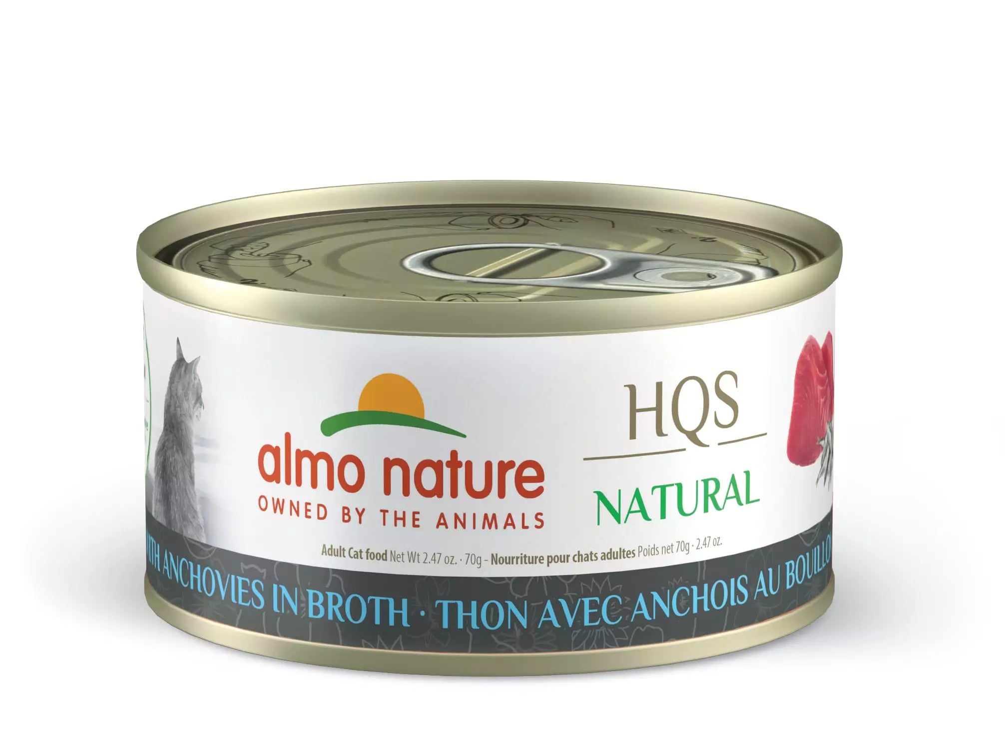 Almo Nature - HQS Natural Tuna with Anchovies in Broth (Wet Cat Food)