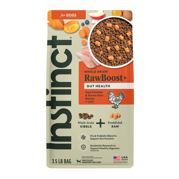 Instinct Raw Boost Gut Health Whole Grain Chicken Recipe dry dog food, 3.5 lb bag