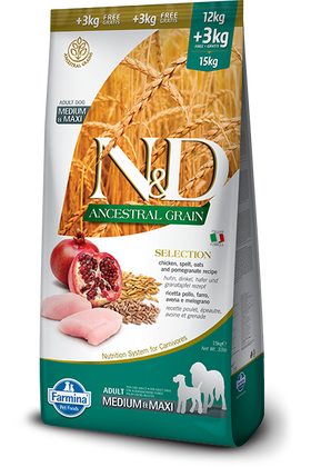 Farmina - N&D Ancestral Grain - Selection Adult Med & Maxi (Dry Dog Food)