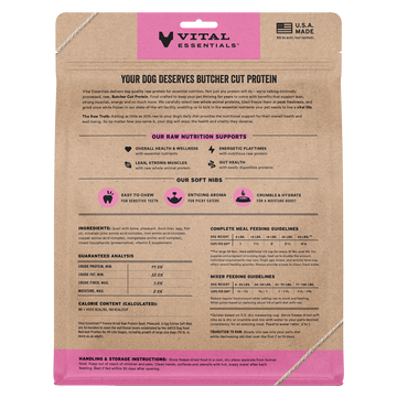 Vital Essentials Soft Nibs - Freeze-Dried Quail, Pheasant & Egg Entree (For Dogs)