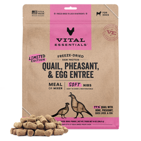 Vital Essentials Soft Nibs - Freeze-Dried Quail, Pheasant & Egg Entree (For Dogs)