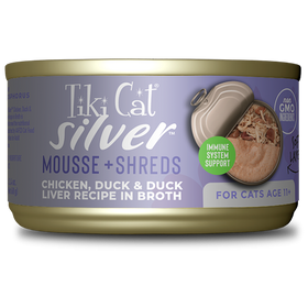 Tiki Cat - Silver - Mousse & Shreds With Chicken, Duck & Duck Liver Recipe (For Cats)