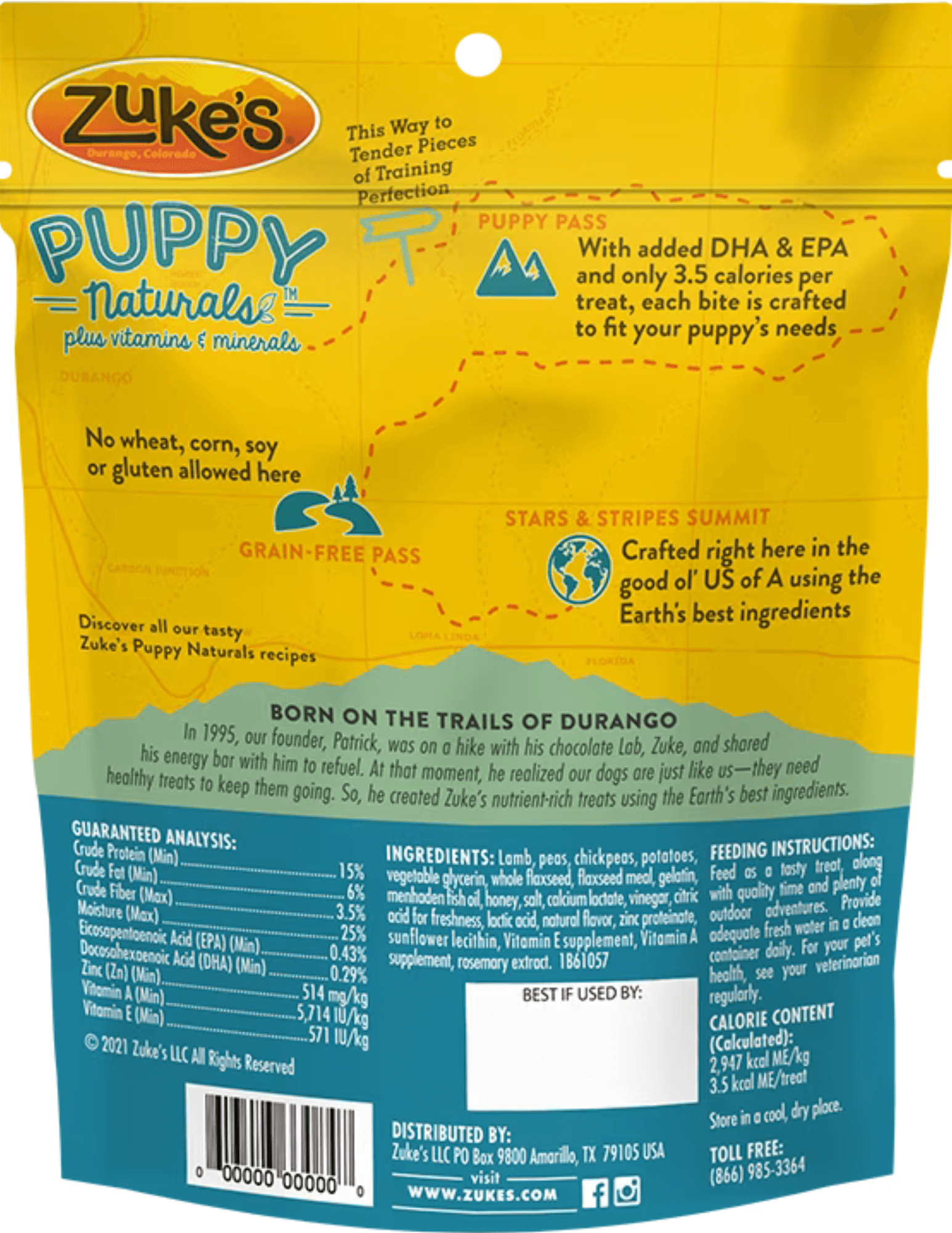 Zuke's - Puppy Naturals - Lamb & Chickpea Recipe Treats (For Puppies)