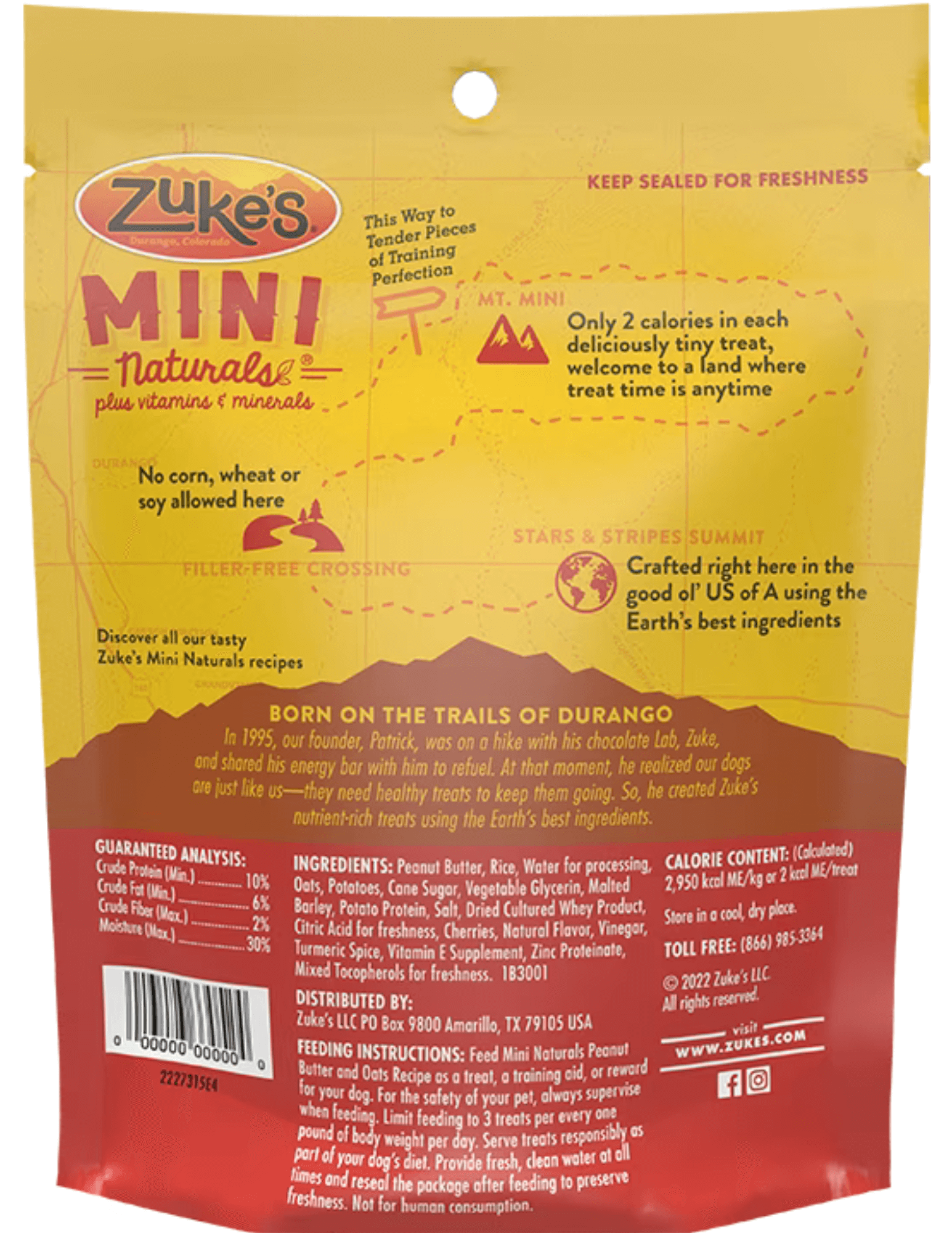 Zuke's - Mini Naturals - Peanut Butter & Oats Recipe Treats (For Dogs)