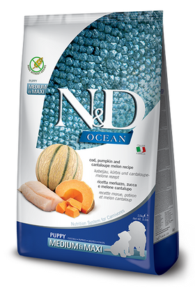 Farmina - N&D Ocean - Cod, Pumpkin & Cantaloupe Melon Medium & Maxi (For Puppies)