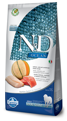 Farmina - N&D Ocean - Salmon, Cod and Cantaloupe Melon Adult Maxi Giant (Dry Dog Food)