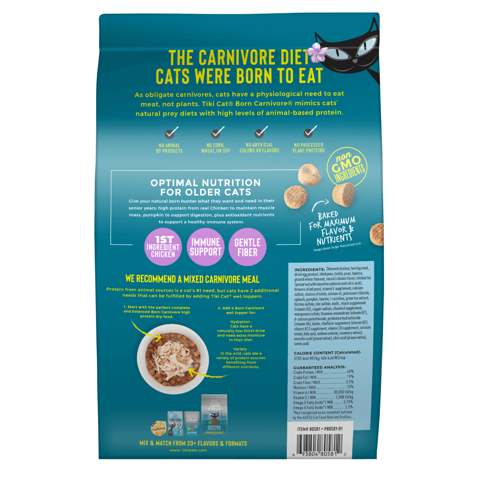 Tiki Cat - Born Carnivore Silver - Senior Health Chicken & Herring Meal (For Cats)
