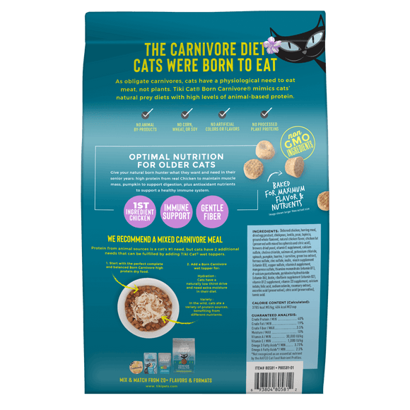 Tiki Cat - Born Carnivore Silver - Senior Health Chicken & Herring Meal (For Cats)