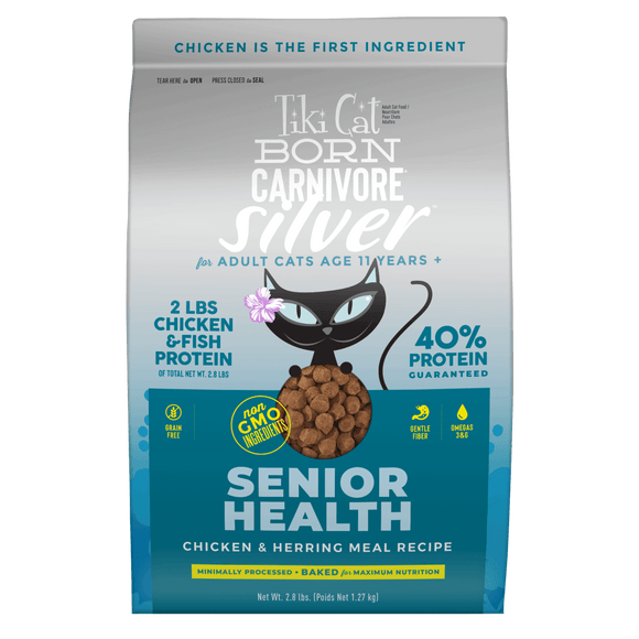 Tiki Cat - Born Carnivore Silver - Senior Health Chicken & Herring Meal (For Cats)