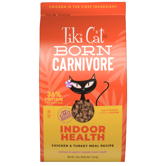 Tiki Cat - Born Carnivore - Indoor Health: Chicken & Turkey Meal Recipe (For Cats)
