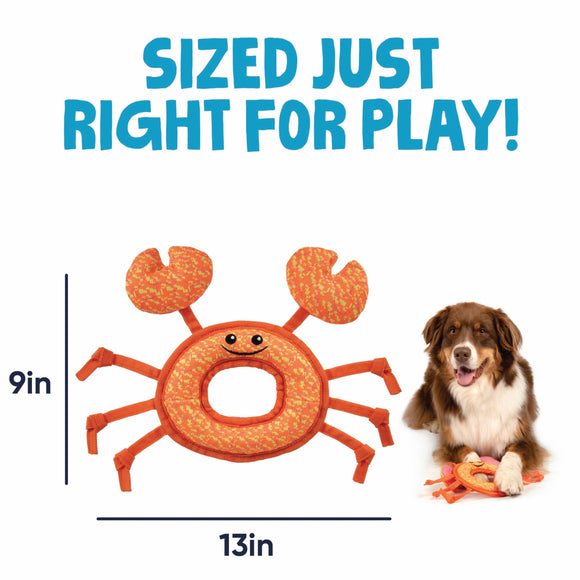 GoDog Tough Guard Curtis Crab Plush Dog Toy