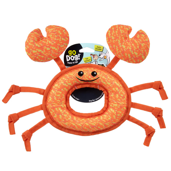 GoDog Tough Guard Curtis Crab Plush Dog Toy