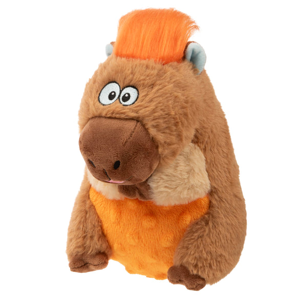 GoDog Silent Squeak Capybara Plush Dog Toy