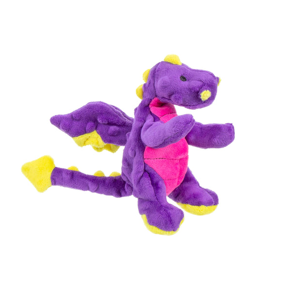 GoDog Dragons Chew Guard Squeaky Plush Dog Toy (Purple)