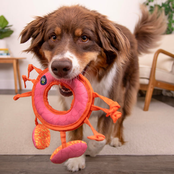 GoDog Tough Guard Curtis Crab Plush Dog Toy