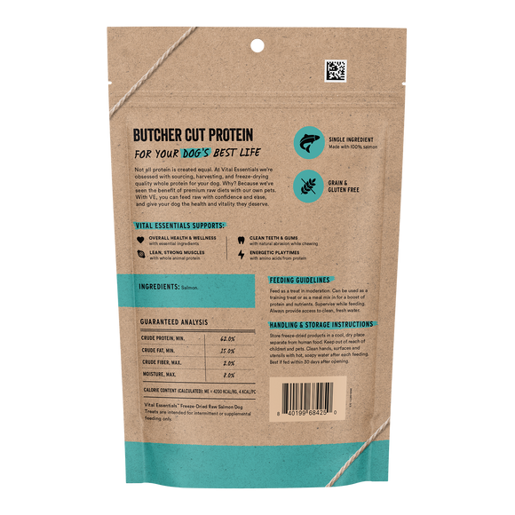 Vital Essentials Freeze-Dried Diced Salmon Treats (For Dogs)