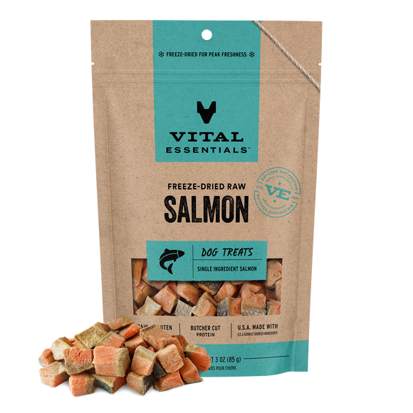 Vital Essentials Freeze-Dried Diced Salmon Treats (For Dogs)