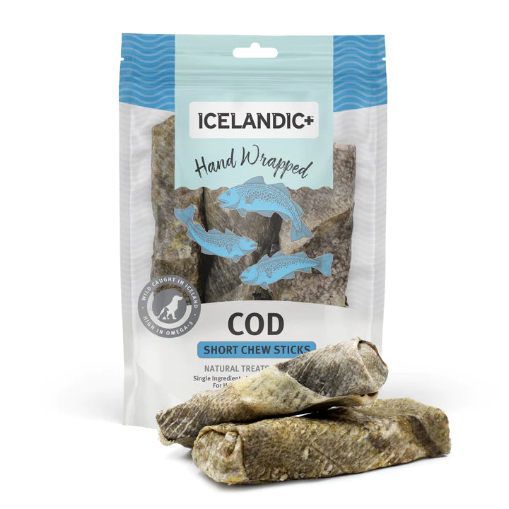 Icelandic+ - Hand Wrapped Cod Skin Short 5" Chew Sticks (For Dogs)