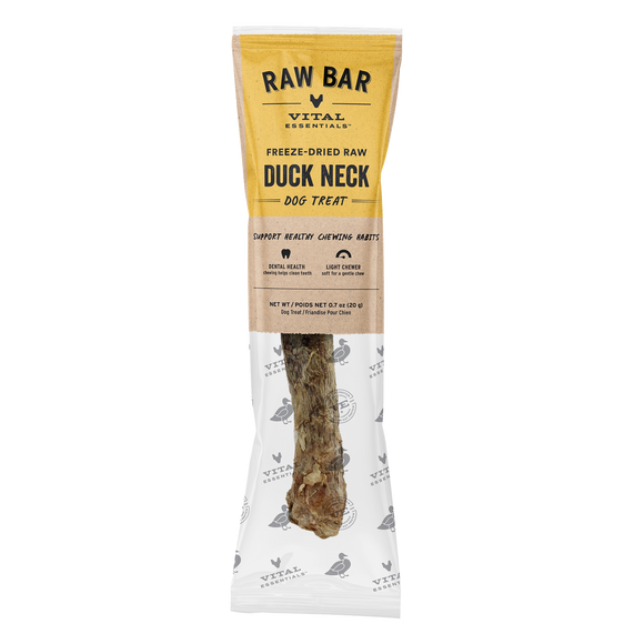 Vital Essentials Raw Bar Freeze-Dried Duck Necks Dog Treat