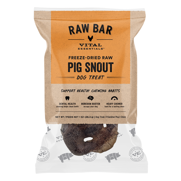 Vital Essentials Raw Bar Freeze-Dried Pig Snouts Dog Treat