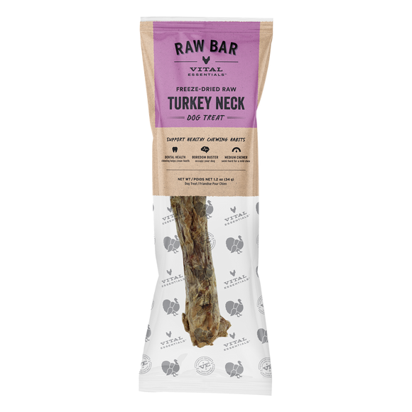 Vital Essentials Raw Bar Freeze-Dried Turkey Necks Dog Treat