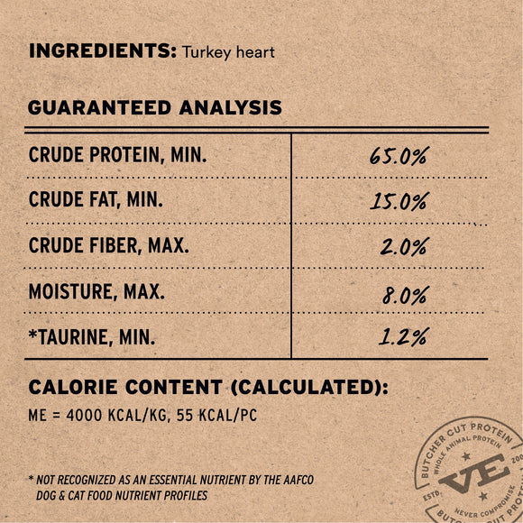 Vital Essentials Raw Bar - Freeze-Dried Turkey Hearts (Treat For Dogs)