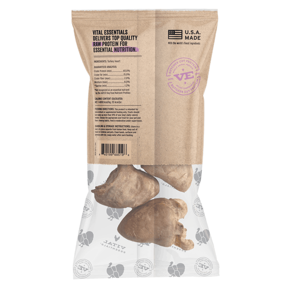 Vital Essentials Raw Bar - Freeze-Dried Turkey Hearts (Treat For Dogs)
