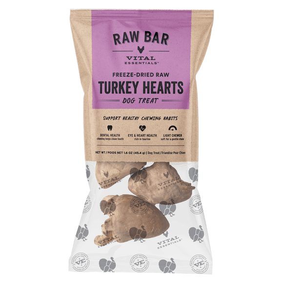 Vital Essentials Raw Bar - Freeze-Dried Turkey Hearts (Treat For Dogs)