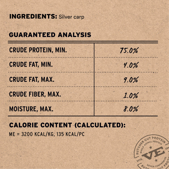 Vital Essentials Raw Bar - Freeze-Dried Silver Carp Filet (Treat For Dogs)