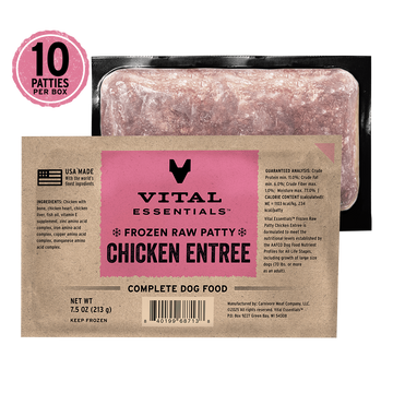 Vital Essentials Frozen Raw Chicken Entree Patties for Dogs 4.7 lb