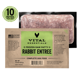 Vital Essentials Frozen Raw Rabbit Entree Patties for Dogs 4.7 lb