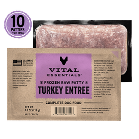 Vital Essentials Frozen Raw Turkey Entree Patties for Dogs 4.7 lb