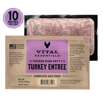 Vital Essentials Frozen Raw Turkey Entree Patties for Dogs 4.7 lb