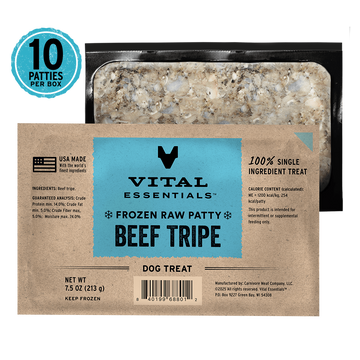 Vital Essentials Frozen Raw Beef Tripe Patties Dog Treats 4.7 lb