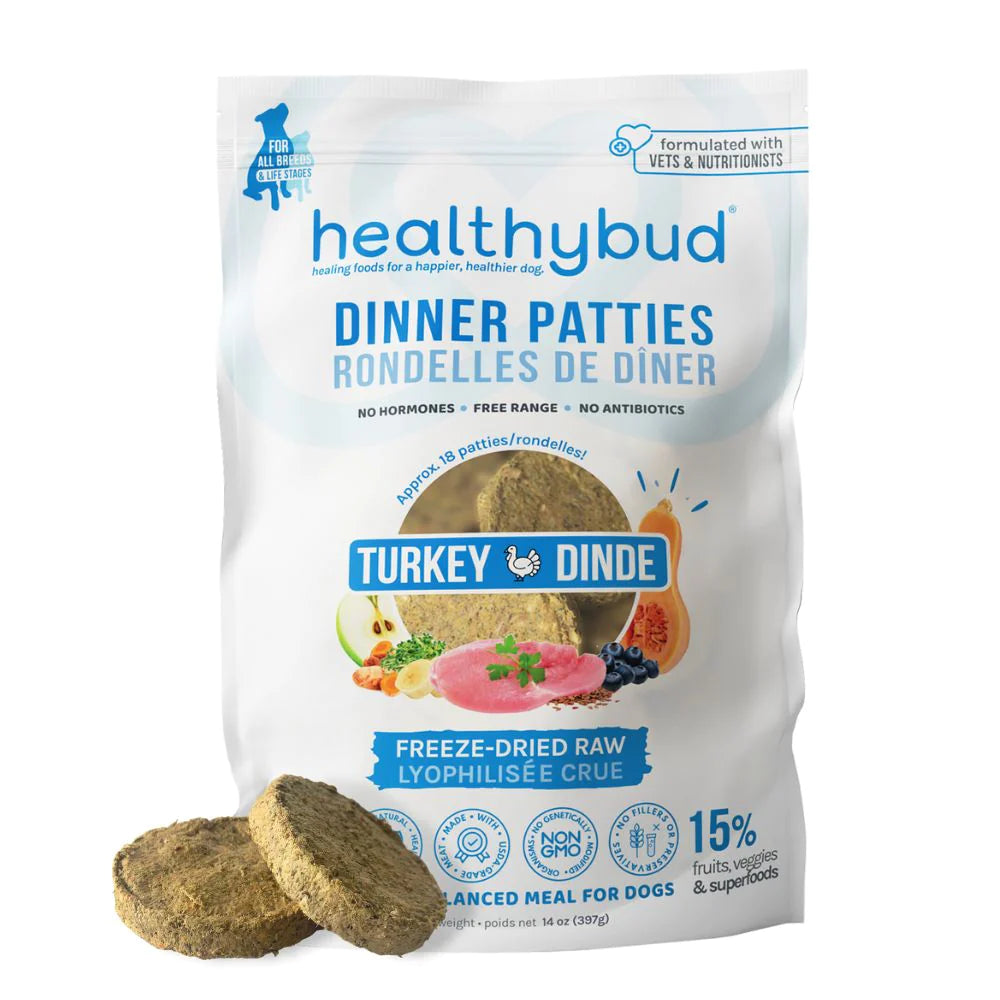 healthybud - Raw Freeze-Dried Turkey Meal Patties (For Dogs)