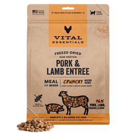 Vital Essentials Micro Nibs - Freeze-Dried Pork & Lamb Entree (For Cats)