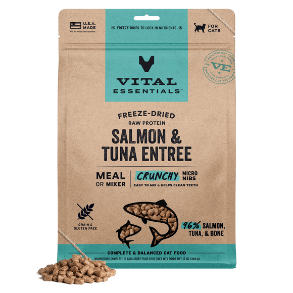 Vital Essentials Micro Nibs - Freeze-Dried Salmon & Tuna Entree (For Cats)
