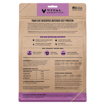 Vital Essentials Micro Nibs - Freeze-Dried Turkey & Duck Entree (For Cats)