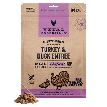 Vital Essentials Micro Nibs - Freeze-Dried Turkey & Duck Entree (For Cats)