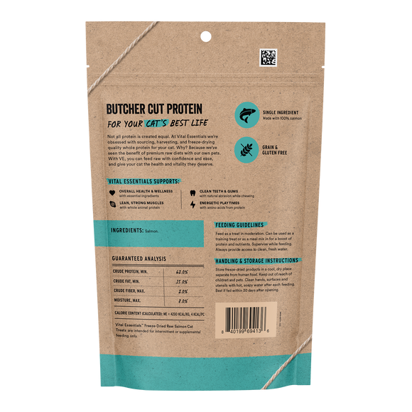 Vital Essentials Freeze-Dried Diced Salmon Treats (For Cats)