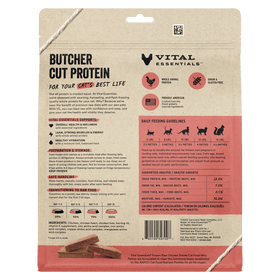Vital Essentials Frozen Raw Chicken Mini Patties for Cats back of bag