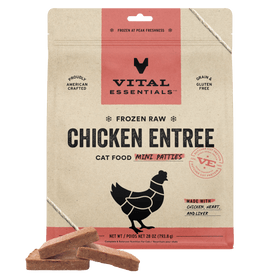 Vital Essentials Frozen Raw Chicken Mini Patties for Cats 28 oz