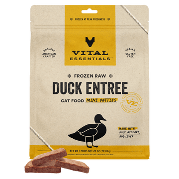 Vital Essentials Frozen Raw Duck Mini Patties for Cats 28 oz