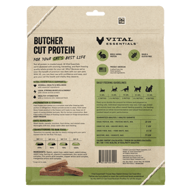 Vital Essentials Frozen Raw Rabbit Mini Patties for Cats back of bag