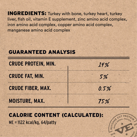 Vital Essentials Turkey cat recipe ingredients