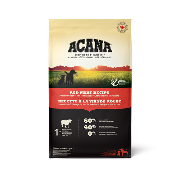 ACANA Red Meat Recipe grain-free dry dog food bag